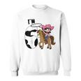 Kids Im 6 Cute Horse Riding Cowgirl 6Th Birthday Girls Sweatshirt
