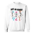 Let's Go Ghouls Halloween Western Spooky Skeletons Dancing Sweatshirt