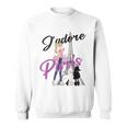 I Love Paris Woman Walking Poodles By Eiffel Tower Sweatshirt