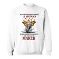 Never Underestimate A Woman Who Loves Elephants March Sweatshirt