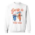 Party In The Usa Hot Dog Love Usa Funny 4Th Of July  Sweatshirt