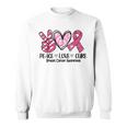 Peace Love Cure Breast Cancer Pink Ribbon Awareness Sweatshirt