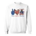 Peace Love Wirehaired Pointing Griffon Dog Patriotic America Sweatshirt