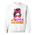 Peace Out 8Th Grade Graduation 2023 Graduate Messy Bun Girls Sweatshirt