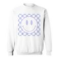 Retro Smile Face Vintage Checkered Pattern 70S Happy Face Sweatshirt