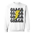 Retro Vintage Softball Coach Lightning Bolt Sweatshirt