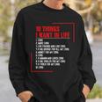 10 Things I Want In My Life Cars More Cars Gift Cars Funny Gifts Sweatshirt Gifts for Him