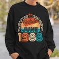 35 Year Old Made In 1988 Vintage June 1988 35Th Birthday Sweatshirt Gifts for Him