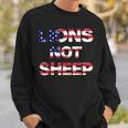 4Th Of July Lions Not Sheep Vintage American Patriot Flag Sweatshirt Gifts for Him