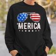4Th Of July Merica Sunglasses American Flag Men Boys Fourth Sweatshirt Gifts for Him