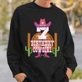 7Th Birthday Cowgirl 7 Years Old Girl Rodeo Lover Party Sweatshirt Gifts for Him