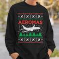 Aeromas Plane Ugly Christmas Sweater Flight Xmas Pilot Pj Sweatshirt Gifts for Him