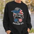 All American Girls 4Th Of July Messy Bun Hairdresser Sweatshirt Gifts for Him