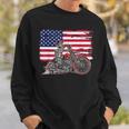 American Flag Motorcycle Skeleton Biker Bobber Chopper Rider Sweatshirt Gifts for Him