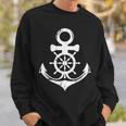 Anchor With Ship Sring Wheel Nautical Vintage Sailor Sweatshirt Gifts for Him