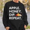 Apple Honey Dip Repeat Rosh Hashanah Jewish New Year Sweatshirt Gifts for Him