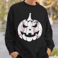 Baseball Player Scary Pumpkin Vintage Costume Halloween Pumpkin Funny Gifts Sweatshirt Gifts for Him