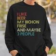 Beer Bichon Frise Owner Dog Beer Lover Quote Funny Vintage Retro Sweatshirt Gifts for Him