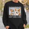 Beg For Their Lives Psycho Corgi Beach Graphic Sweatshirt Gifts for Him