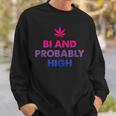 Bi And Probably High Bisexual Flag Pot Weed Marijuana Sweatshirt Gifts for Him