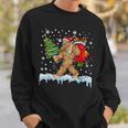 Bigfoot Christmas Tree Lights Xmas Boys Sasquatch Lovers Sweatshirt Gifts for Him