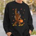 Bigfoot Pilgrim Turkey Pumpkin Thanksgiving Sasquatch Men Sweatshirt Gifts for Him