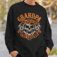 Biker Grandpa Man Myth Legend Fathers Day Grunge Motorcycle Sweatshirt Gifts for Him