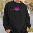 Bisexual Heartbeat - Bi Flag Ekg Pulse Line Lgbt Pride Sweatshirt Gifts for Him