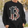 Bitcoin American Flag Cryptocurrency Patriotic Investor Sweatshirt Gifts for Him