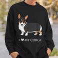 Black Tricolor I Love My Pembroke Corgi Dog Lovers Sweatshirt Gifts for Him