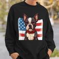 Boston Terrier Dog Patriotic Puppy American Flag 4Th Of July Sweatshirt Gifts for Him