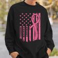 Breast Cancer Awareness Flag Usa Breast Cancer Warrior Sweatshirt Gifts for Him