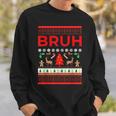 Bruh Ugly Christmas Sweaters Brother Xmas Sweater Sweatshirt Gifts for Him