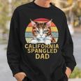 California Spangled Cat Dad Retro Cats Heartbeat Sweatshirt Gifts for Him