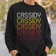 Cassidy Retro Wordmark Pattern Vintage Style Sweatshirt Gifts for Him
