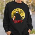 Cat What Murderous Black Cat Holding Knife Funny Halloween Sweatshirt Gifts for Him