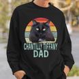 Chantilly-Tiffany Cat Dad Retro Vintage Cats Heartbeat Sweatshirt Gifts for Him