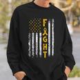 Childhood Cancer Awareness Fight Support American Flag Usa Sweatshirt Gifts for Him
