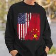 Chinese Roots Half American Flag Usa China Flag Sweatshirt Gifts for Him