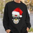 Christmas Hat Santa Day Of The Dead Sugar Skull Party Sweatshirt Gifts for Him