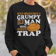 Clay Target Shooting Never Underestimate Grumpy Old Man Trap Sweatshirt Gifts for Him