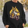 Cool Rabbit Motorcycle Rider Wild Hare Biker Biker Funny Gifts Sweatshirt Gifts for Him