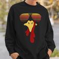 Cool Turkey Face With Sunglasses Face Vintage Retro Sweatshirt Gifts for Him