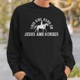 Cowgirl Vintage Jesus Horse Lover Christian Gift Sweatshirt Gifts for Him