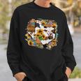 Cowhide Sunflower Texas State Map Western Rodeo Cowgirl Girl Sweatshirt Gifts for Him
