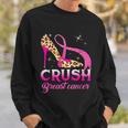 Crush Breast Cancer Awareness High Heel Leopard Pink Ribbon Sweatshirt Gifts for Him
