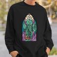 Cthulhu Church Stained Glass Cosmic Horror Monster Church Sweatshirt Gifts for Him
