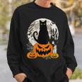 Cute Cat Black On Jack O' Lantern Retro Halloween Costume Sweatshirt Gifts for Him