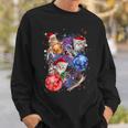 Cute Christmas Cats In Space Ornaments Graphic Sweatshirt Gifts for Him