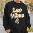 Cute Retro Leo Vibes Funny Leo Zodiac Birthday Decorations Sweatshirt Gifts for Him